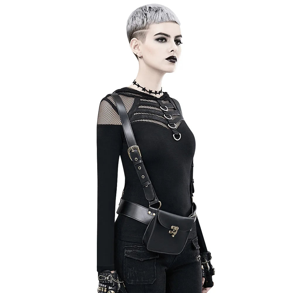 Bag Punk Motorcycle PU Leather Retro Waist Bags Backpacks Clothing Accessories