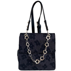 Retro Floral Shoulder Bag Leather Crossbody Tote for Women