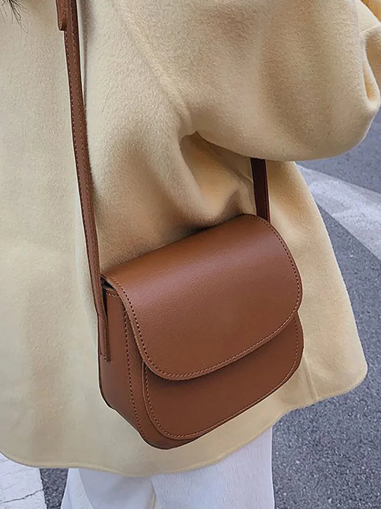 Women's Pu Leather Crossbody Shoulder Bag Flap Solid