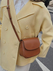 Women's Pu Leather Crossbody Shoulder Bag Flap Solid