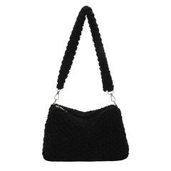Plush Shoulder Bags for Women Winter Armpit Bag Purses and Handbags