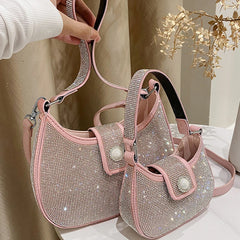 Diamond-Studded Lady Shoulder Bag Crossbody Tote