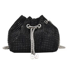 Rhinestone Evening Crossbody Bag Armpit Bucket Clutch Purse