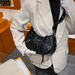 Rivets Shoulder Bag High Leather Handbag Tassel Crossbody