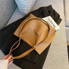 Women PU Leather Shoulder Bag Large Capacity Tote Handbag
