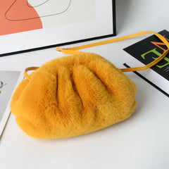 Soft Plush Women's Shoulder Bag Faux Fur Messenger Clutch Purse Handbags