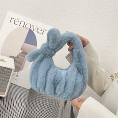 Faux Fur Women's Clutch Purse Soft Plush Shoulder Bag