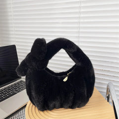 Faux Fur Women's Clutch Purse Soft Plush Shoulder Bag