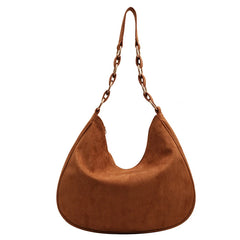Retro Women's Large-capacity Shoulder Bag Suede Bucket Bag