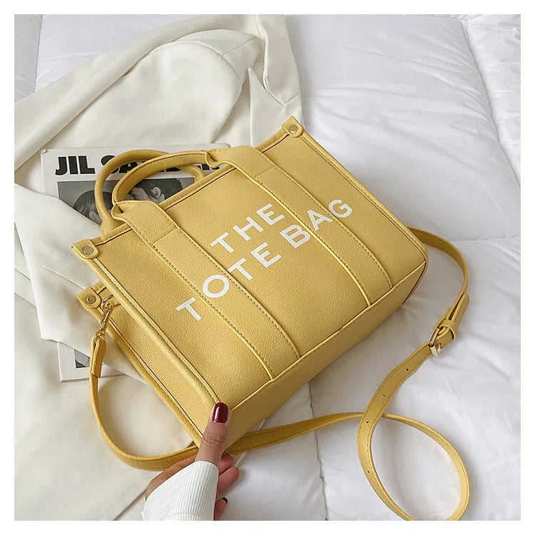 Soft PU Shoulder Bag for Women Letter Handbags Shopper Purses Clutch