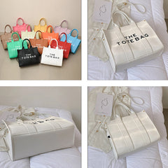 Soft PU Shoulder Bag for Women Letter Handbags Shopper Purses Clutch