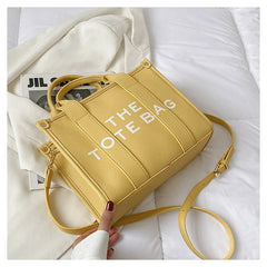 Soft PU Shoulder Bag for Women Letter Handbags Shopper Purses Clutch
