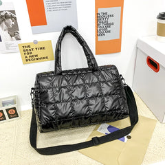 Winter Feather Down Shoulder Bag Women Crossbody Large Tote Travel Handbag