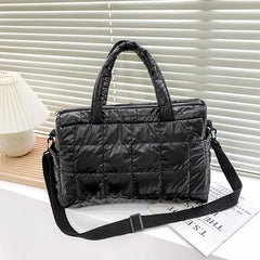 Winter Feather Down Shoulder Bag Women Crossbody Large Tote Travel Handbag