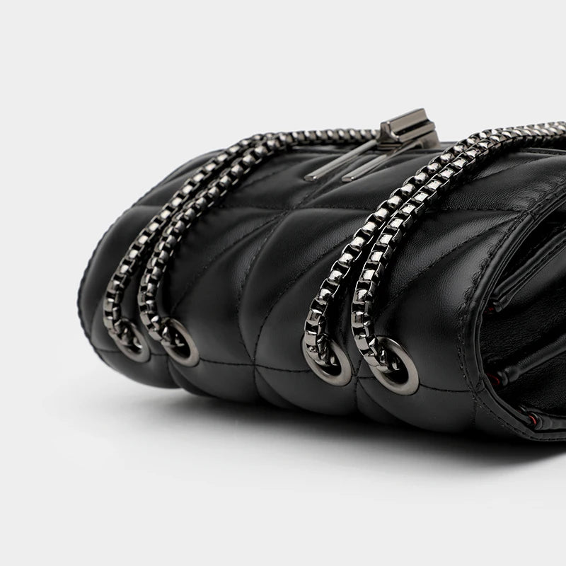 Leather Chain Crossbody Bags for Women Handbags Shoulder Bags Messenger