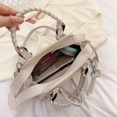 Rivets Crossbody Leather Bag Shoulder Messenger Clutch