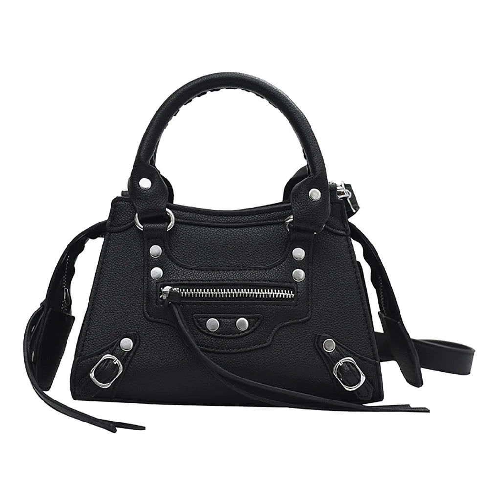 Rivets Crossbody Leather Bag Shoulder Messenger Clutch