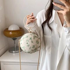 Lace Applique Evening Shoulder Bag Top Handle Crossbody Bag