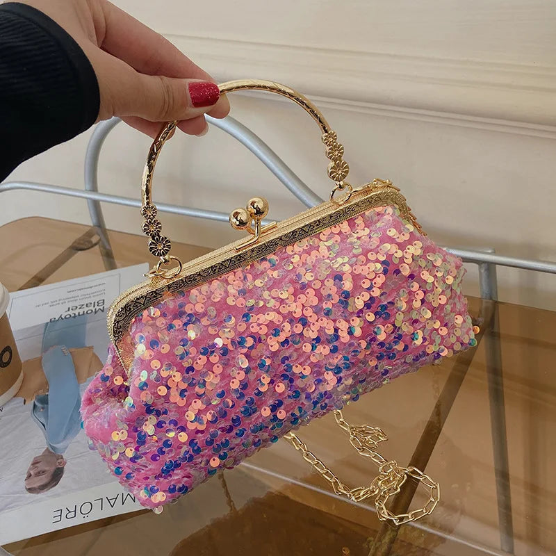 Sequins Evening Bag Top Handle Women's Shoulder Bags