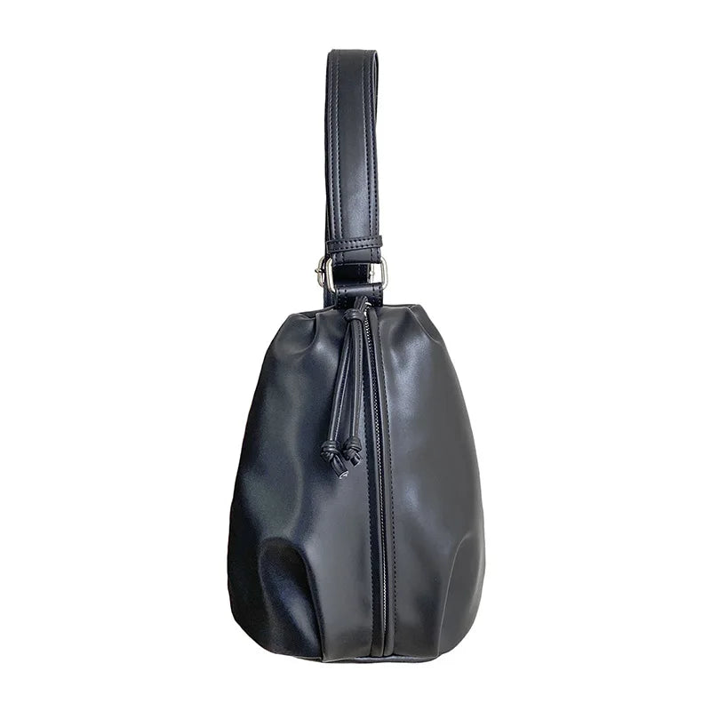Personality Leather Bucket Bag Women Shoulder CrossBody Lady Handbag