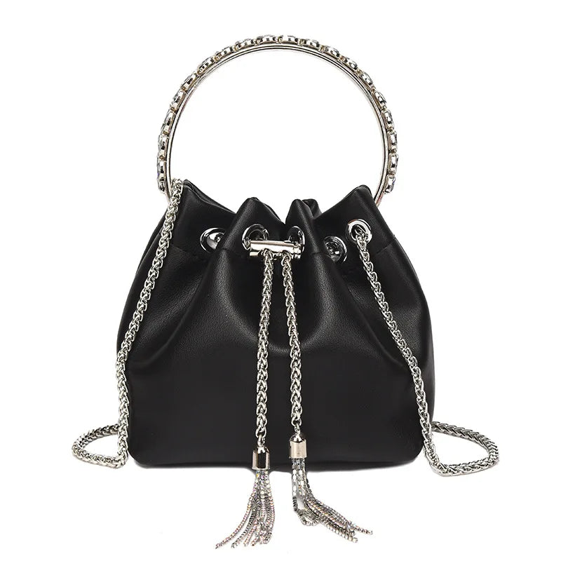 Pink Bucket Handbag Crossbody Shoulder Bag Evening Purse for Women