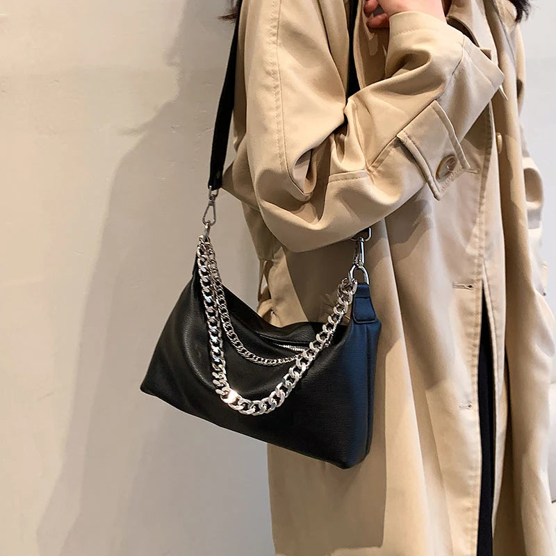 Chain Shoulder Bags For Women Small Crossbody Bags PU Leather Women's Handbags