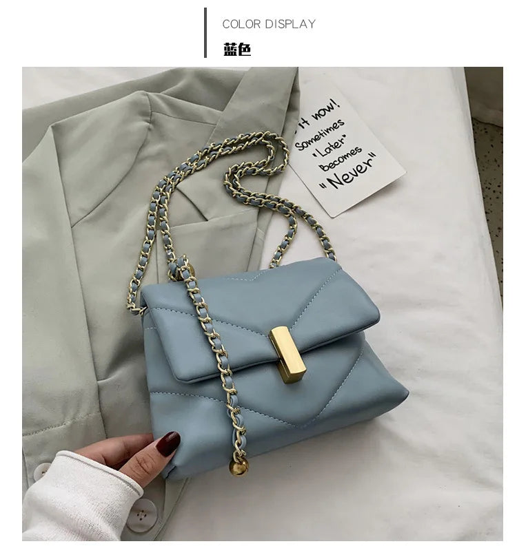 Chains Crossbody Bags For Women Diamond Lattice Shoulder Bags 2020