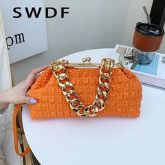 Crossbody Bag Evening Clutch Thick Chain Messenger Purse