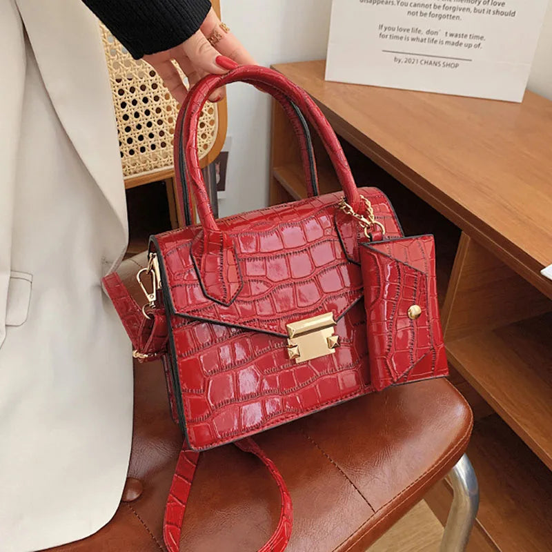 Crocodile Pattern Ladies Handbag Crossbody Bags For Women Shoulder Bag