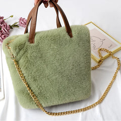 Women's Plush Crossbody Bag Faux Fur Shoulder Handbag