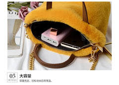 Women's Plush Crossbody Bag Faux Fur Shoulder Handbag