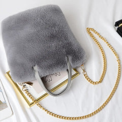 Women's Plush Crossbody Bag Faux Fur Shoulder Handbag