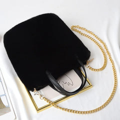Women's Plush Crossbody Bag Faux Fur Shoulder Handbag