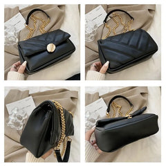 Soft Leather Crossbody Bag Chain Shoulder Messenger Bag