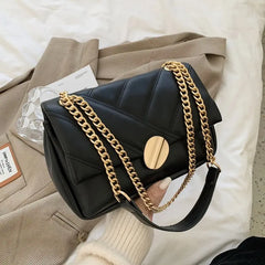 Soft Leather Crossbody Bag Chain Shoulder Messenger Bag