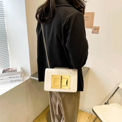 Chain Crossbody Bag Metal Lock Flap Shoulder Bag