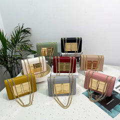 Chain Crossbody Bag Metal Lock Flap Shoulder Bag