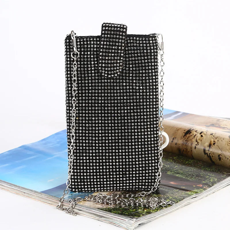 Rhinestone Crystal Chain Women Bag Small Shoulder Crossbody Purse