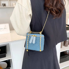 Denim Makeup Bags Women Chain Crossbody Handbags Messenger Bags