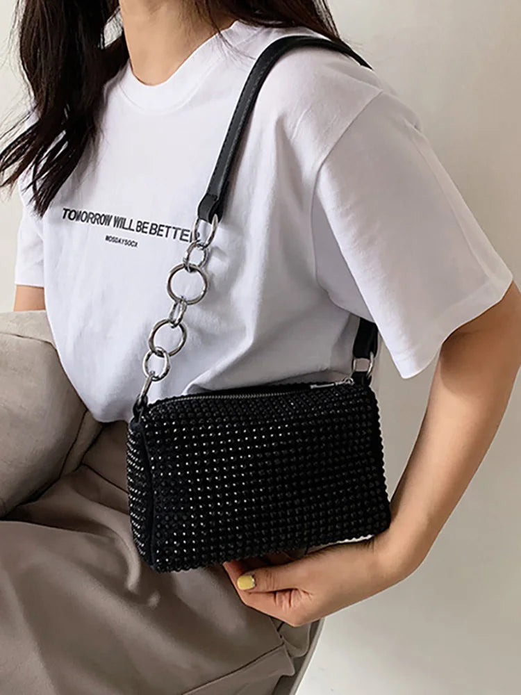 Diamonds Top Handle Bags for Women Summer Women's Shoulder Bag