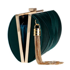 Tassel Shoulder Crossbody Bag Faux Silk Dinner Bag For Women