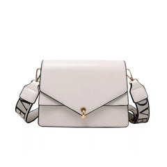Women's Pu Leather Crossbody Shoulder Bag with Wide Strap