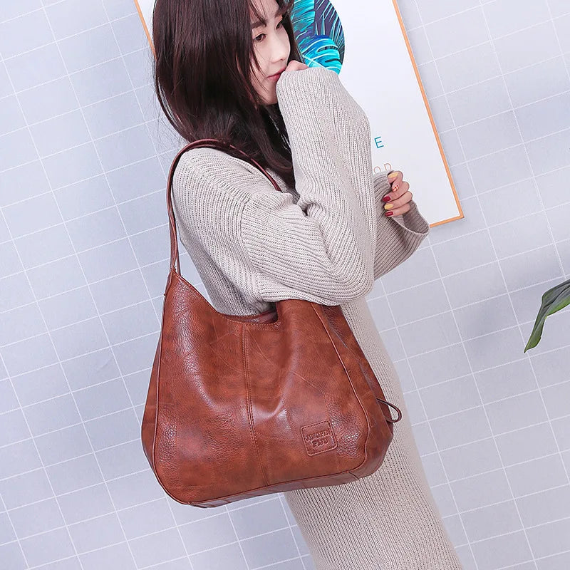 Women Shoulder Bag Soft Leather Retro Bag