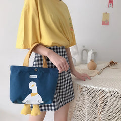 Canvas Ladies Shoulder Bag Small Square Bag