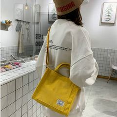 Corduroy Shoulder Bag Solid Color Messenger Bag