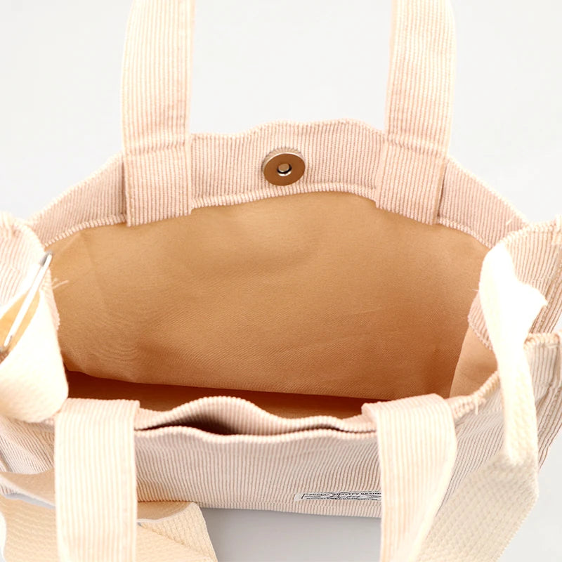 Corduroy Shoulder Bag Solid Color Messenger Bag