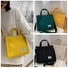 Corduroy Single Shoulder Bag Solid Color Small Square Bag