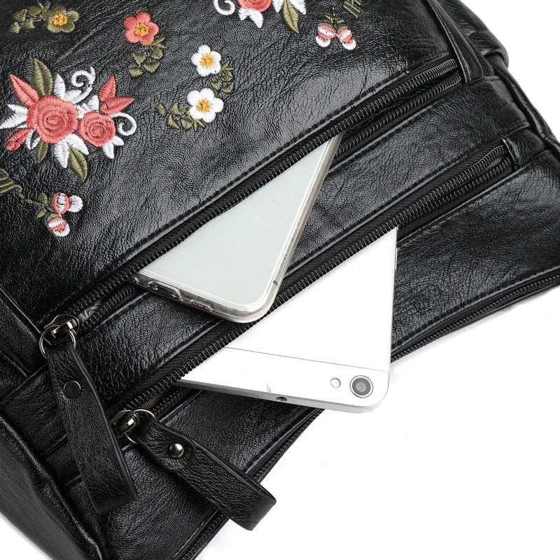 Soft Leather Shoulder Tote Handbag