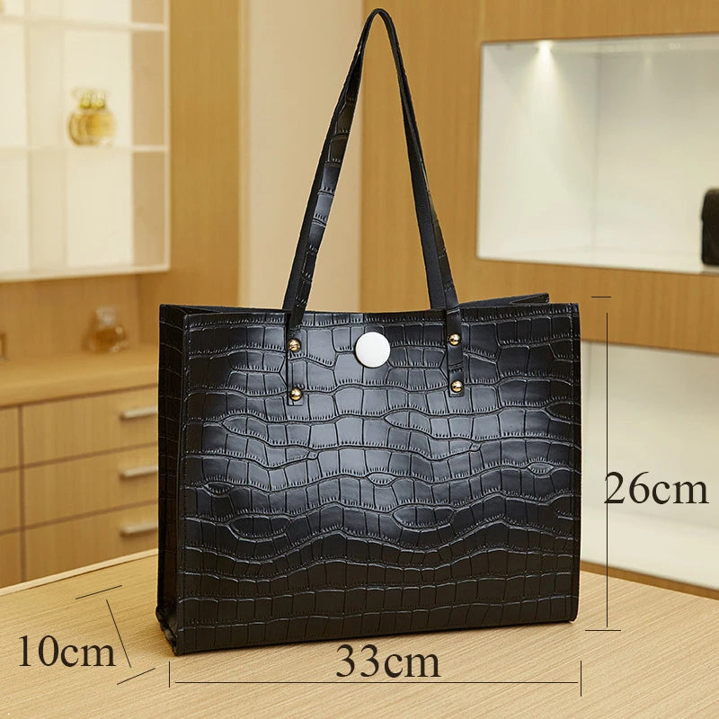 Stylish Crocodile Leather Shoulder Bag for Women