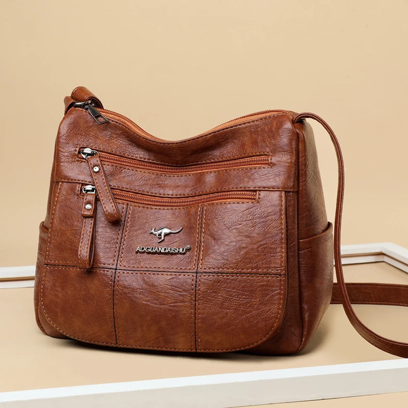 Soft PU Leather Crossbody Bag for Women Casual Messenger Bags